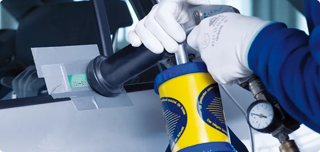 Displayed is a device afixing a mirror to the door.